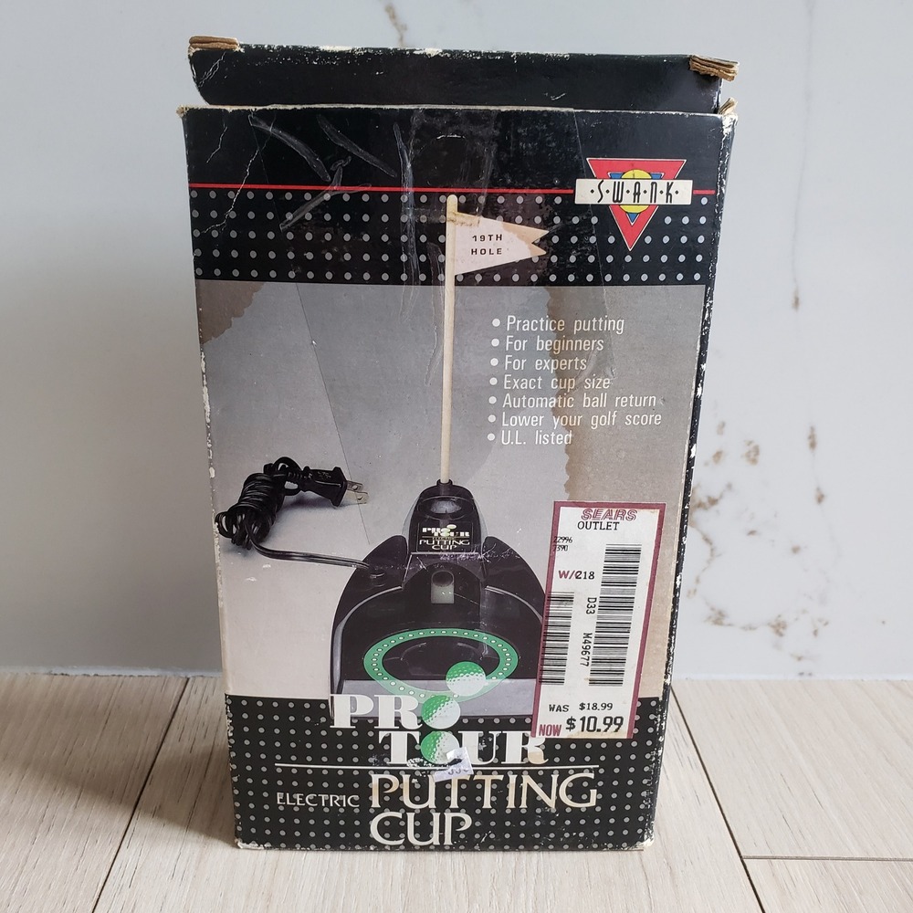 Swank Pro Tour Electric Putting Cup Unisex OS Black Vintage Golf Practice Toy - Picture 3 of 10